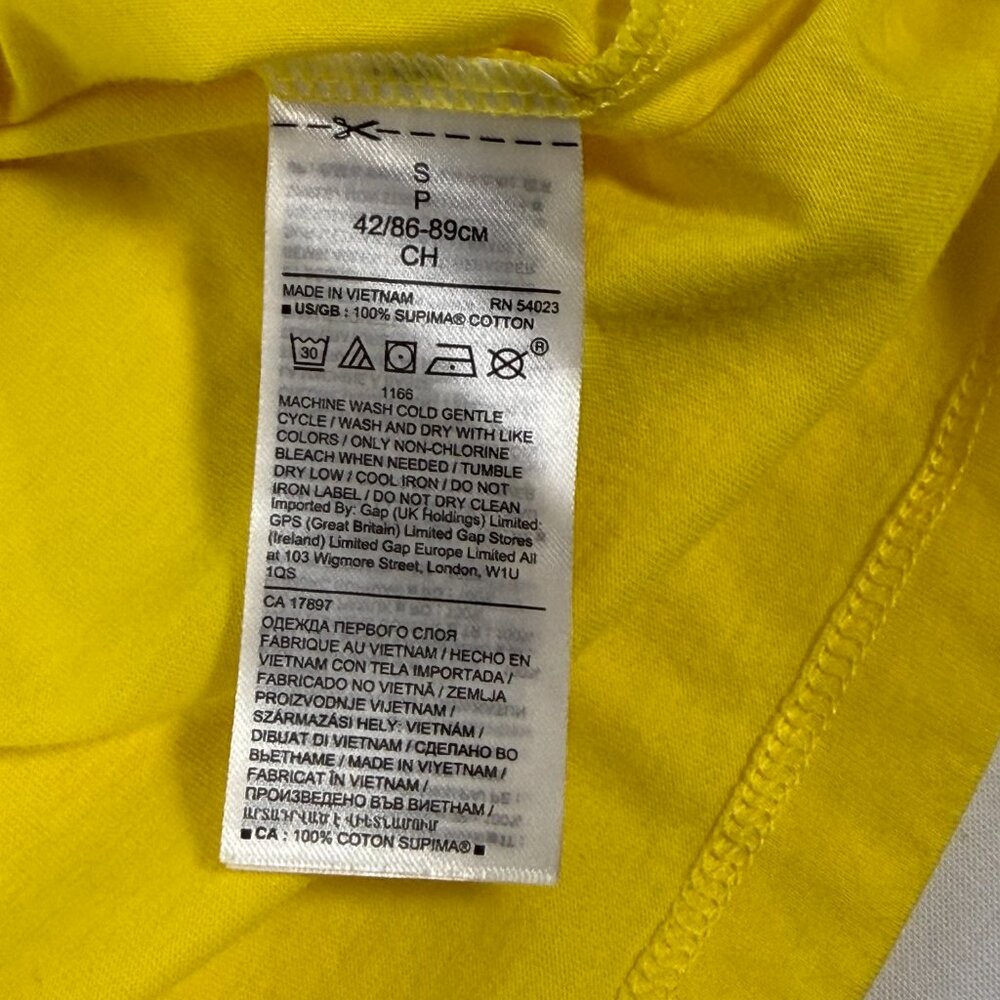 Puff Sleeve Banana Republic Yellow Supima Cotton T-Shirt Size‎ S Small - Picture 7 of 10